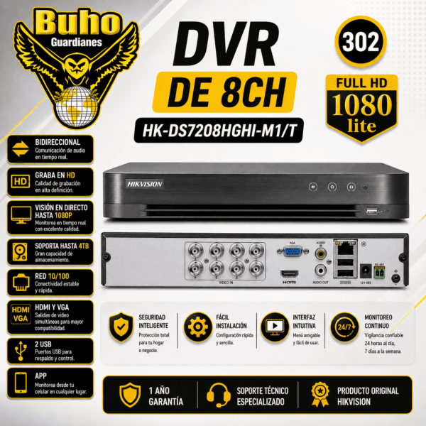 302-DVR 8CH 1 HDD C/AUDIO