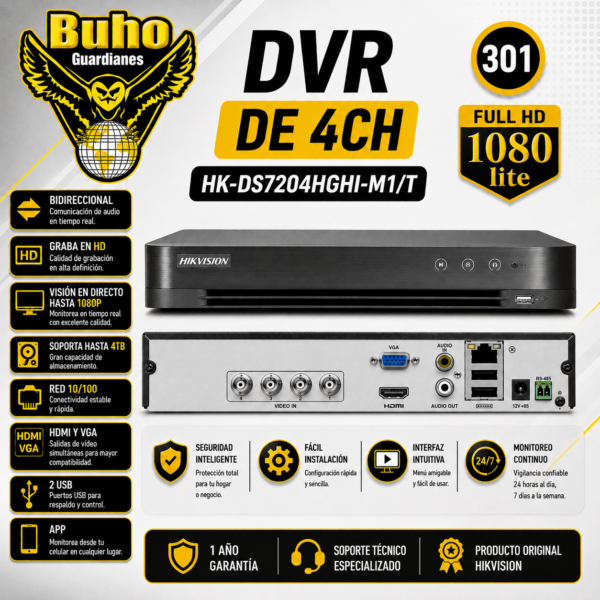 301-DVR 4CH 1HDD CON AUDIO