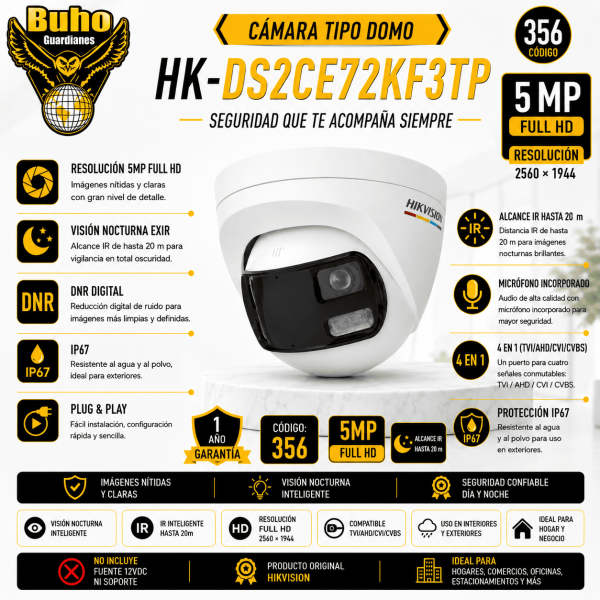 356-TURRET 3K 180° COLORVU DOBLE LENTE