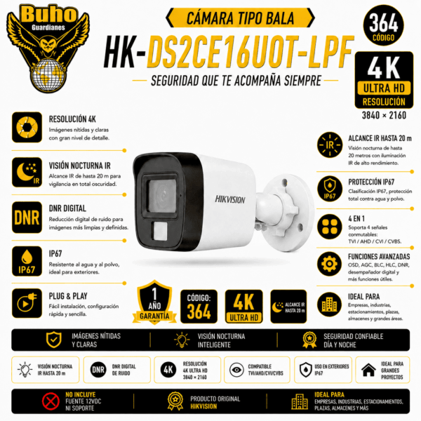 364-BULLET EXTERIOR 8MP LENTE 2.8MM IR30M (2)