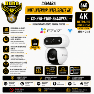 640 - CAM IP PT LENTE DUAL EXTERIOR 8MP WIFI LENTE 2.8+6MM