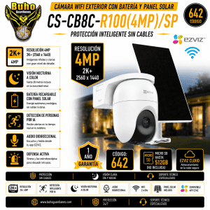 642 - CAM IP PT 4MP EXT CON BATERIA 5200MAH WIFI Y PANEL SOLAR