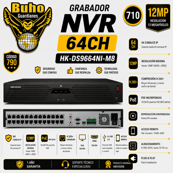 710-NVR 64CH 8SATA - 220V