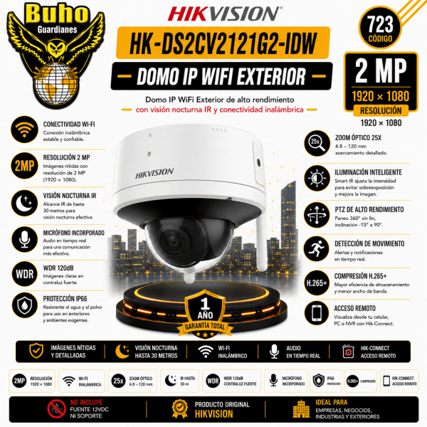 723-DOMO IP WIFI EXTERIOR 2MP IR10M 2.8MM