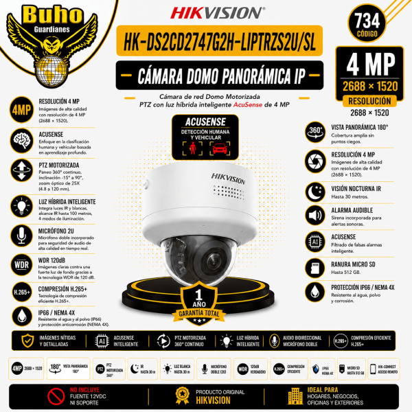 734-DOMO IP 4MP COLORVU LENTE MOTORIZADO 2.8-12MM SMART HYBRID LIGHT