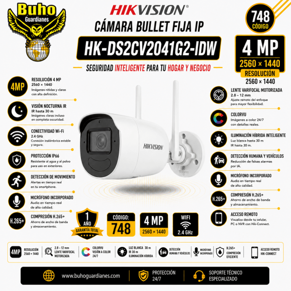 748-BULLET IP WIFI EXTERIOR 4MP IR10M 2.8MM