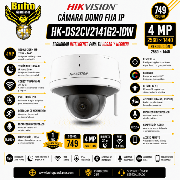 749-DOMO IP WIFI EXTERIOR 4MP IR10M 2.8MM