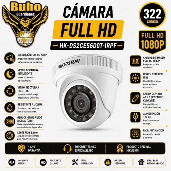 322-DOMO 4 EN 1 1080P D/N IR 20M L2.8 - 12VDC