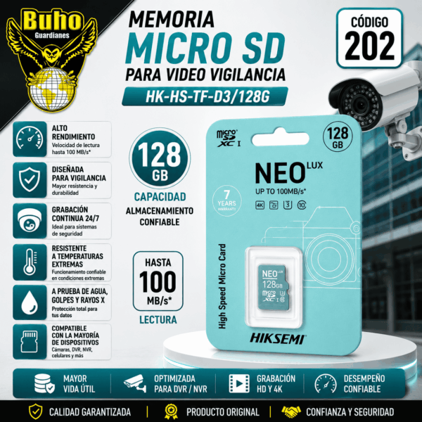 202-MEMORIA MICRO SD 128GB NEO LUX