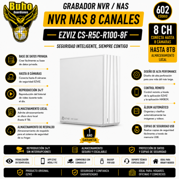 602 - NAS HOME STORAGE, SOPORTA 8CH Y HDD HASTA 8TB