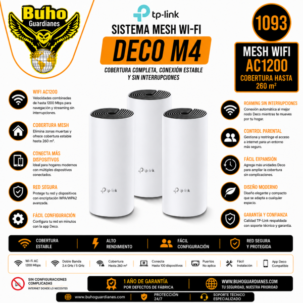 1093 - SISTEMA WIFI MESH 300MBPS DUAL 2.4-5GHZ (PACK X 3)