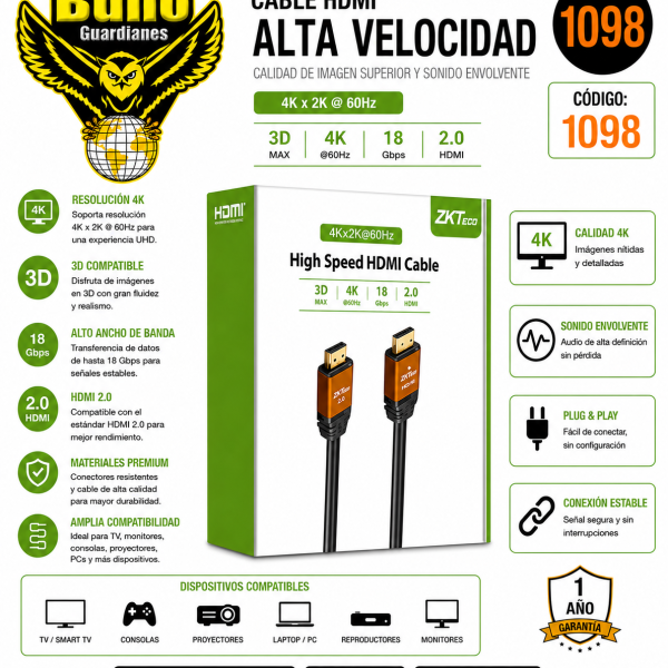 1098 - CABLE HDMI DE 15M