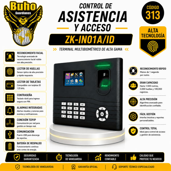 313-CONTROL ACCESO Y ASISTENCIA HUELLA DIGITAL Y PROXI