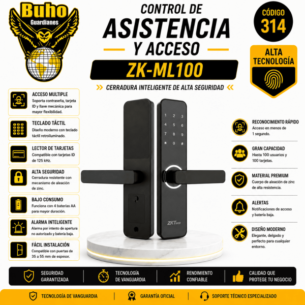 314-CERRADURA INTELIGENTE CON LECTOR DE HUELLA