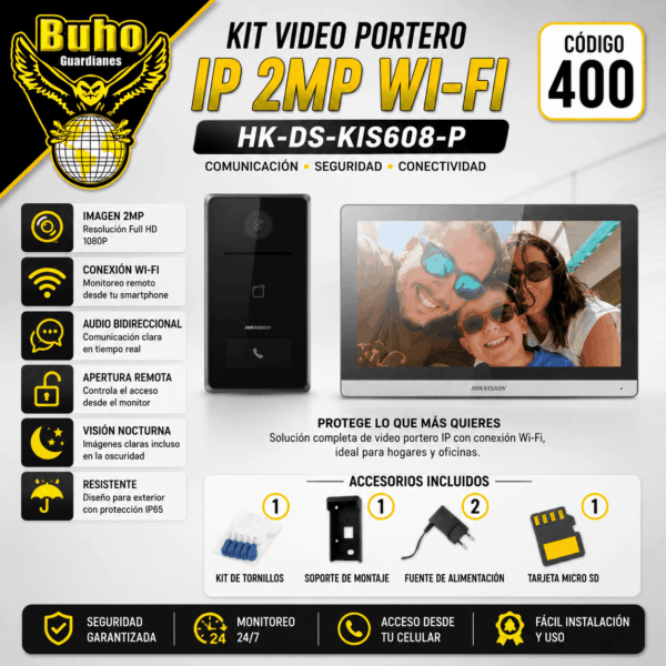 400 - KIT V/PORTERO CON MONITOR 7" CON MICRO-SD