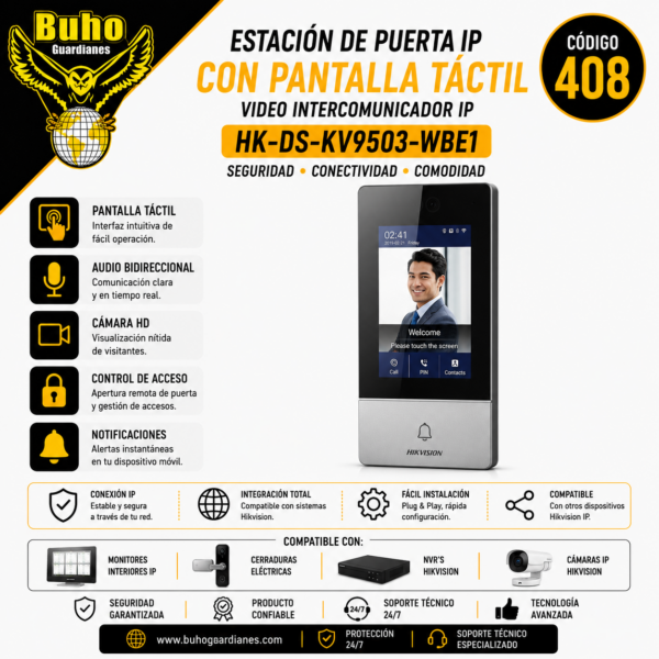 408 - PORTERO IP CON PANTALLA 4.3" METALICO ANTIVANDALICO