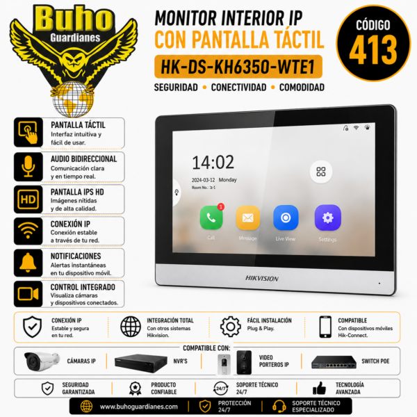 413 - MONITOR VIDEO PORTERO 7 P/INTERIOR WIFI (2)