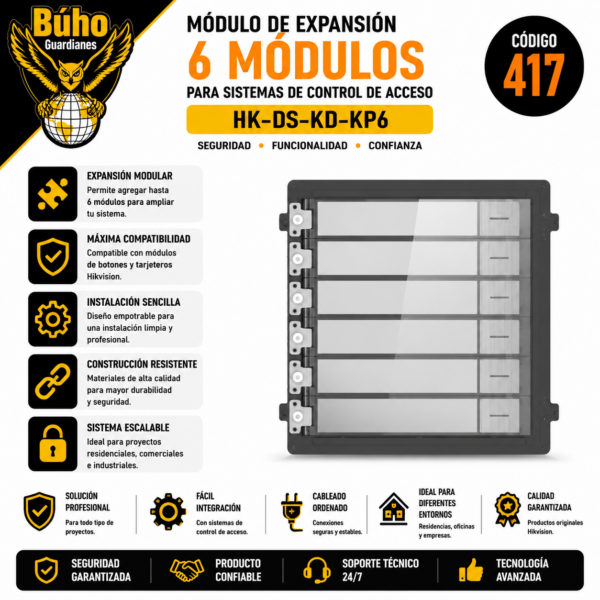 417 - MODULO PARA VIDEOPORTERO 6 BOTONES