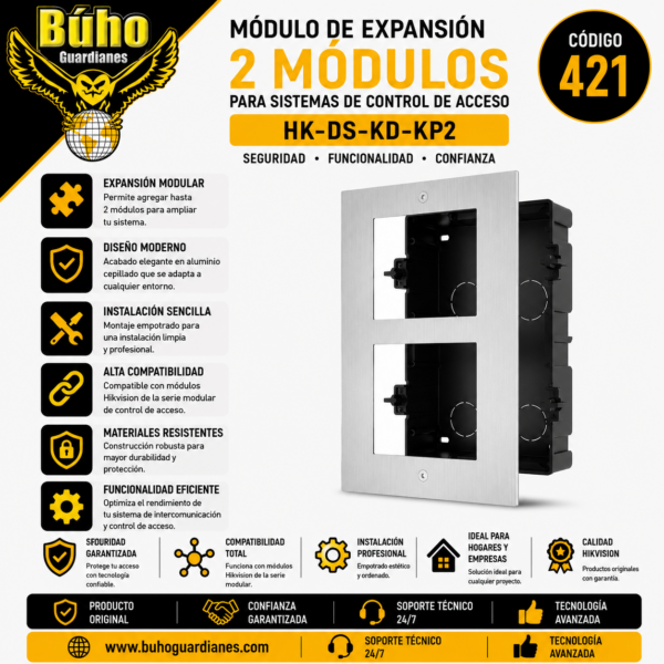 421 - MONTAJE EMPOTRADO PARA DOS MODULOS DE VIDEOPORTERO
