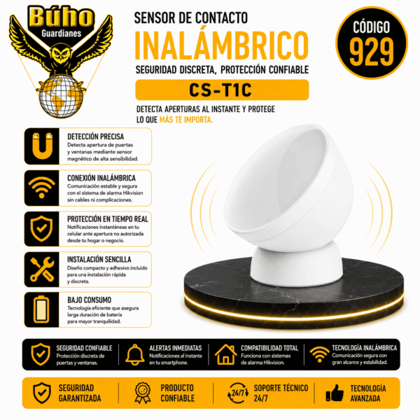 929 - PIR SENSOR DE MOVIMIENTO 90° INALAMBRICO
