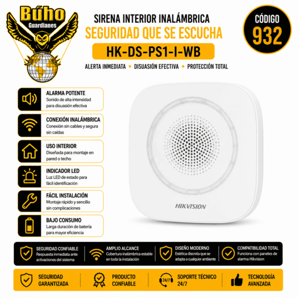 932 - AX PRO SIRENA INALAMBRICA INTERIOR