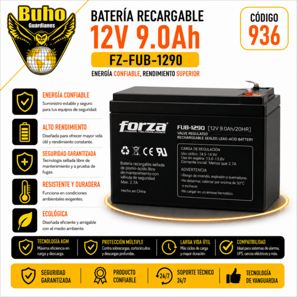 936 - BATERIA SELLADA 12V / 9AMP PARA UPS