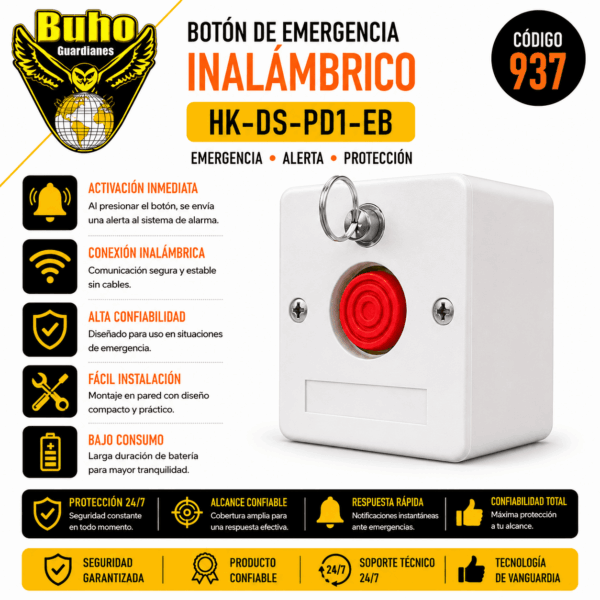 937 - BOTON DE PANICO CABLEADO