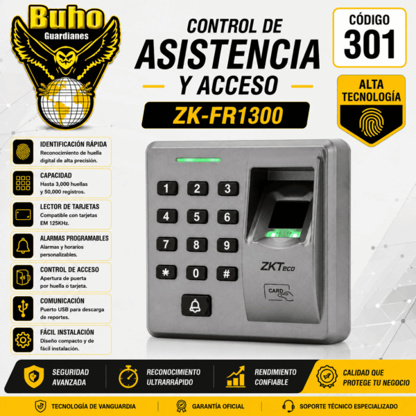 301-LECTOR DE HUELLA DIGITAL TECLADO Y PROX SIMPLE
