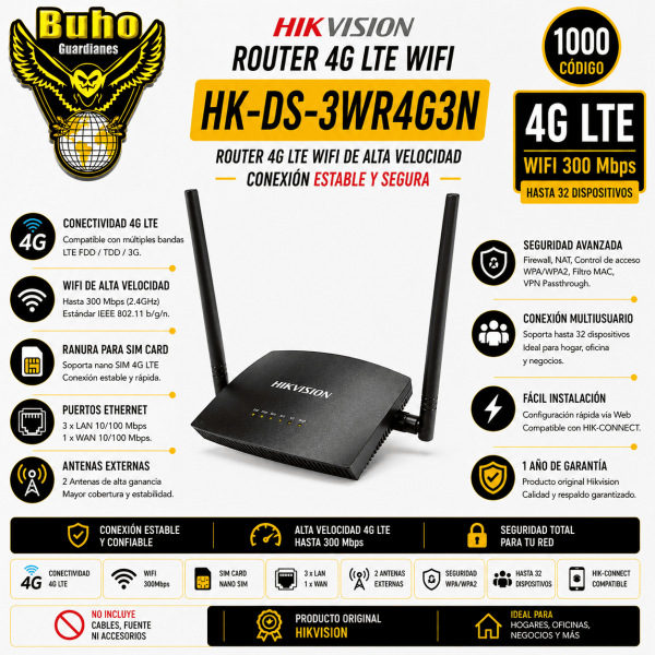 1000-ROUTER 4G LTE WIFI N300MBPS