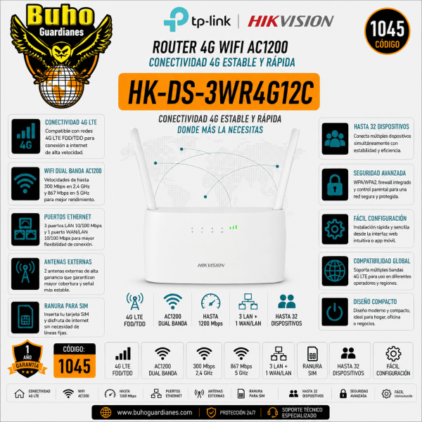 1045-ROUTER 4G WIFI AC1200