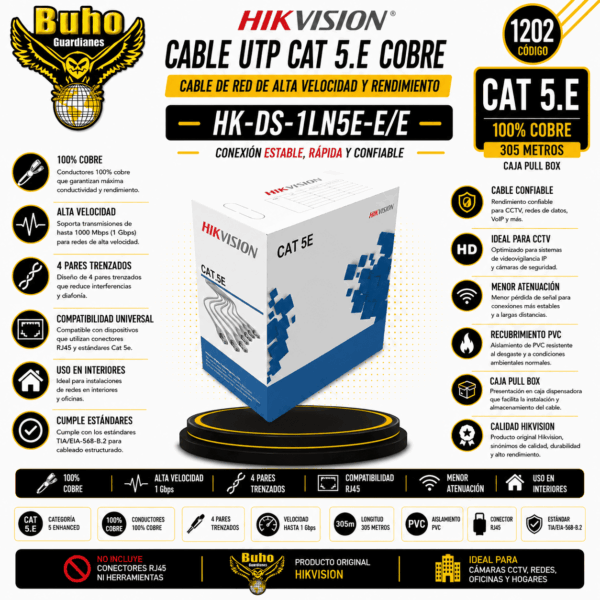 1202-CABLE UTP CAT 5.E COBRE - HIKVISION
