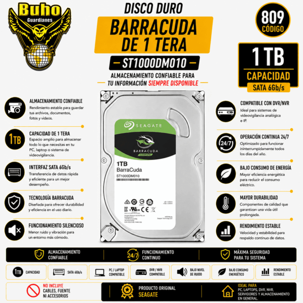 809-Disco Duro Interno Seagate 1 Tb
